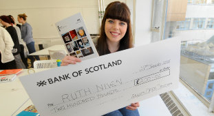 Graphic Design student receives cheque for Angus Open Studios competition win